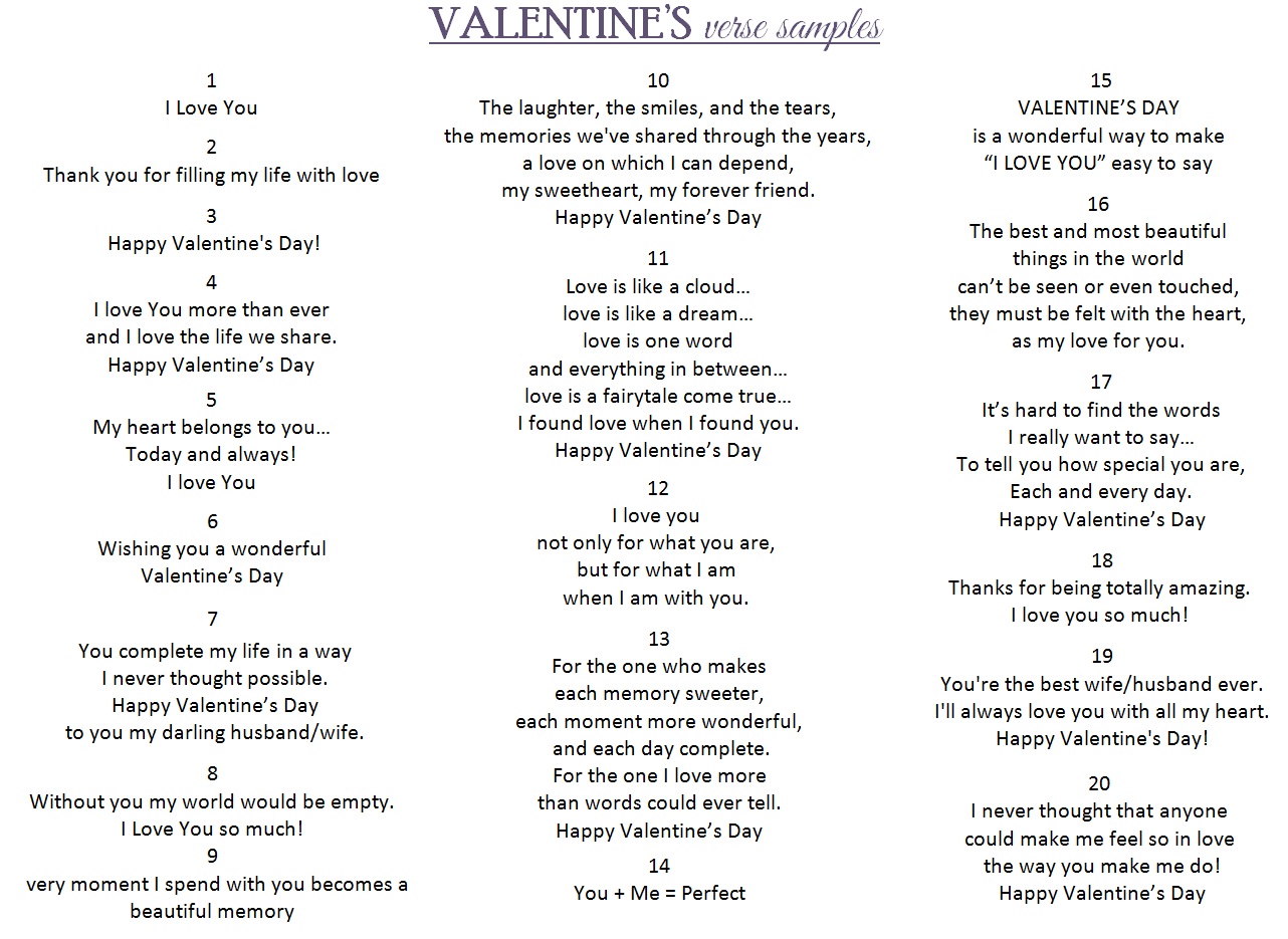 Valentine's Day Verses